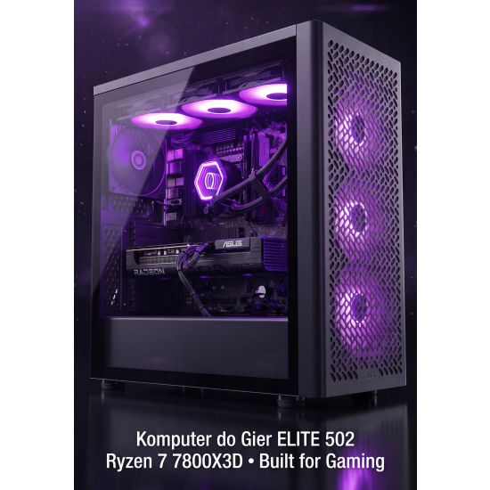Komputer do gier Battlefield 6 Elite 502 Black AMD 7800X3D 32GB DDR5 RX 9070 XT 16GB 1TB 850W  W11Pro czarna